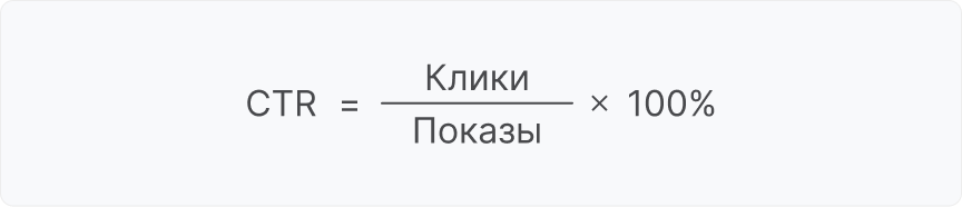 Формула расчета CTR