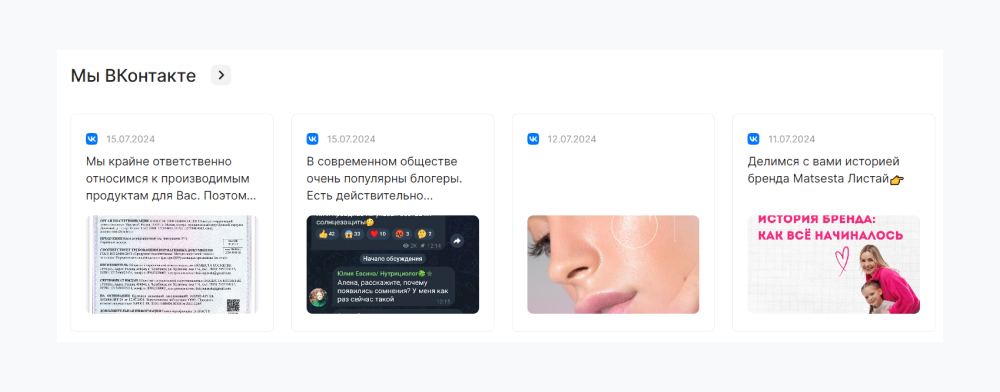 Блок «ВКонтакте» в Аспро: Максимум