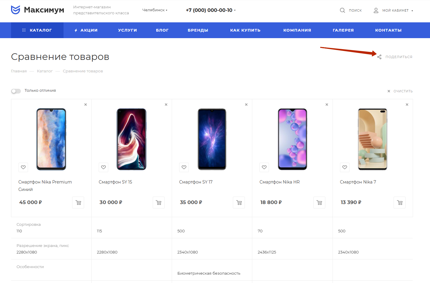 Сравнение товаров
