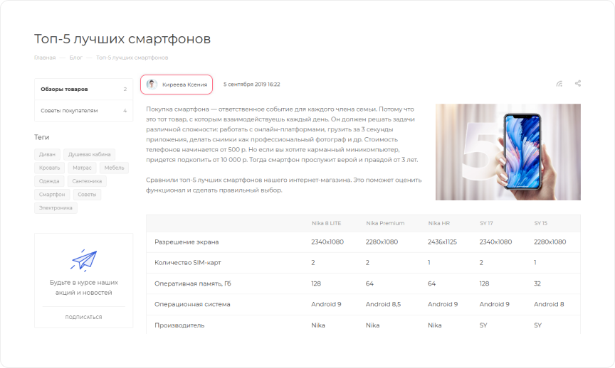 Вывод автора статьи в блоге
